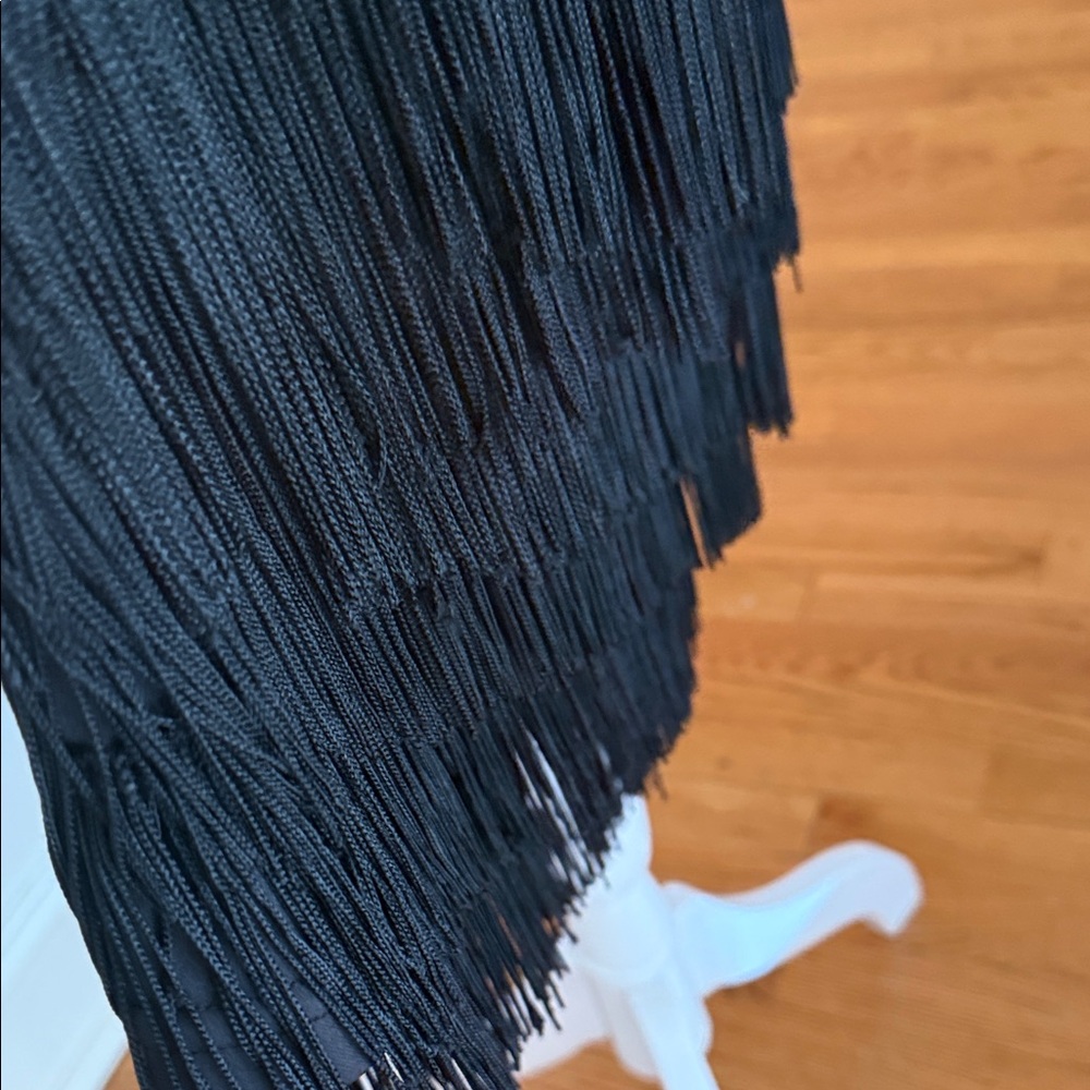 Betsey Johnson Black Layered Fringe Skirt. Y2K Baby! - Picture 3 of 4